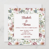 Elegante  pastel rozen bruiloft uitnodiging (Voorkant)