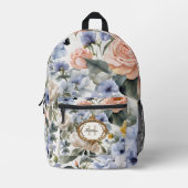 Elegante pastel Rozen en pioenen met  Lijst Bedrukte Rugzak (Voorkant)