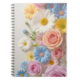 Elegante Pastel Rozentuin: Hoesje voor Portemonnee Notitieboek