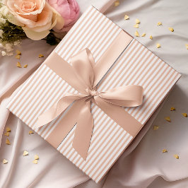 Elegante pastel Sinaasappel dunne strepen Cadeaupapier