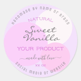 Elegante Pastel Sjabloon Product Verpakkingslabels Ronde Sticker