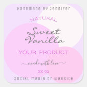Elegante Pastel Sjabloon Product Verpakkingslabels Vierkante Sticker (Voorkant)