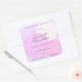 Elegante Pastel Sjabloon Product Verpakkingslabels Vierkante Sticker (Envelop)