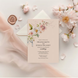 Elegante Pastel Spring Floral Wedding Kaart