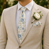 Elegante Pastel Stofblauwe Trouw Stropdas