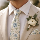 Elegante Pastel Stofblauwe Trouw Stropdas