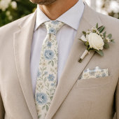 Elegante Pastel Stofblauwe Trouw Stropdas