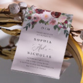 Elegante pastel stoffige roze roos bloemenbruiloft kaart