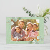 Elegante pastel Traditionele Eucalyptus Kerstmis Kaart (Staand voorkant)