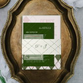 Elegante Pastel Tuin Monogram Huwelijk Uitnodigingen Wikkel