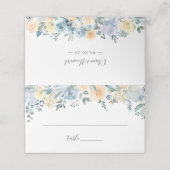 Elegante Pastel Vanille Blauw Bloemen Huwelijk Plaatskaartje