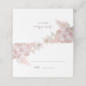 Elegante Pastel Vanille Roze Bloemen Huwelijk Plaatskaartje (Buitenkant ongevouwen)