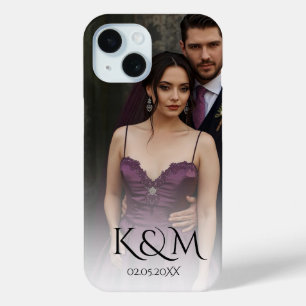 Elegante Pastel Vintage foto Huwelijk iPhone 15 Case