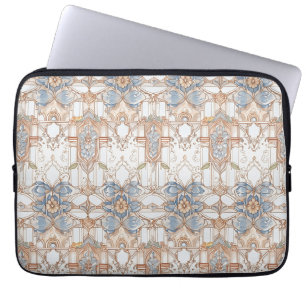 Elegante pastel Vintage Nouveau bloemendecoratie Laptop Sleeve
