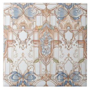 Elegante pastel Vintage Nouveau bloemendecoratie Tegeltje