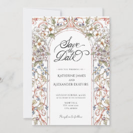 Elegante Pastel Vintage Wedding Save The Date Kaart