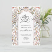 Elegante Pastel Vintage Wedding Save The Date Kaart (Staand voorkant)