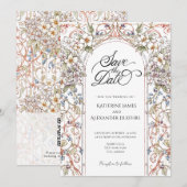 Elegante Pastel Vintage Wedding Save The Date Kaart (Voorkant / Achterkant)