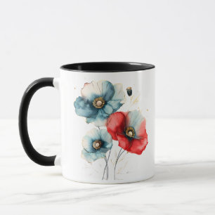 Elegante Pastel Watercolor Bloem Illustratie Mok