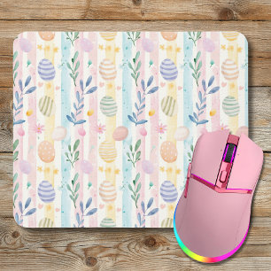 Elegante Pastel Watercolor Pasen Strepen Eieren Muismat