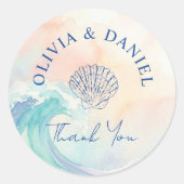 Elegante Pastel Watercolor Sticker | Zachte Blush  (Voorkant)