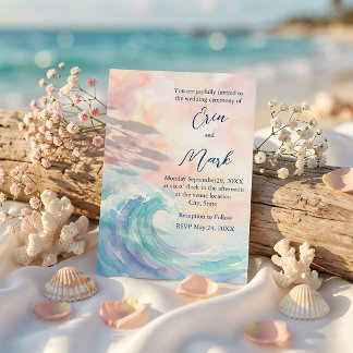 Elegante Pastel Watercolor Uitnodiging | Zachte Bl