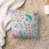 Elegante Pastel Waterverf Bloem Motief Kussensloop Kussen (Deken)