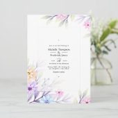 Elegante Pastel Waterverf Bloemen Huwelijk Charm Kaart (Staand voorkant)