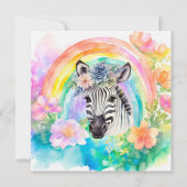 Elegante pastel Waterverf Bloemen Zebra Bedankkaart (Voorkant)