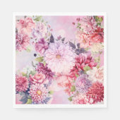Elegante Pastel Waterverf Bloemenservetten Servet (Voorkant)