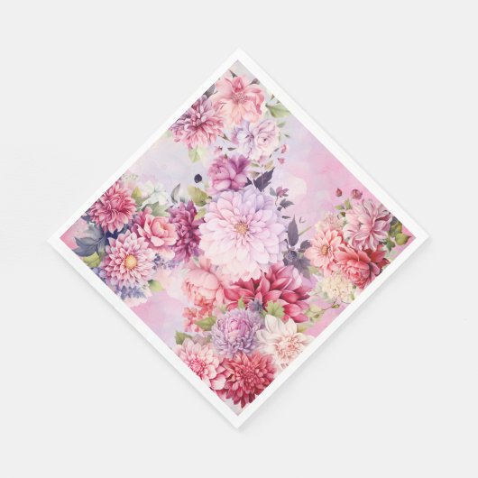 Elegante Pastel Waterverf Bloemenservetten Servet (Hoek)