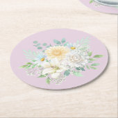 Elegante pastel Waterverf bloementuin Ronde Kartonnen Onderzetter (Gebogen)