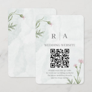 Elegante Pastel Waterverf Bloemige Bruiloft Informatiekaartje
