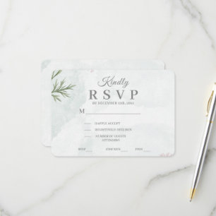 Elegante Pastel Waterverf Bloemige Bruiloft RSVP Kaartje