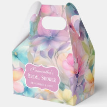 Elegante Pastel Waterverf Bloemmotieven Bruidsdouc