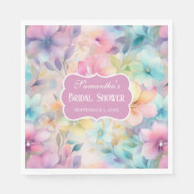 Elegante Pastel Waterverf Bloemmotieven Bruidsdouc