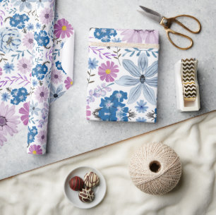 Elegante pastel Waterverf Blossom Textil Style Cadeaupapier