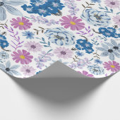 Elegante pastel Waterverf Blossom Textil Style Cadeaupapier (Hoek)