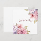 Elegante Pastel Waterverf Flowers Dank u kaart (Voorkant / Achterkant)