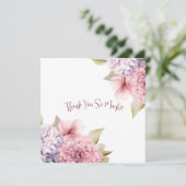 Elegante Pastel Waterverf Flowers Dank u kaart (Staand voorkant)