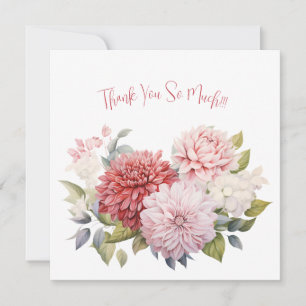 Elegante Pastel Waterverf Flowers Dank u kaart