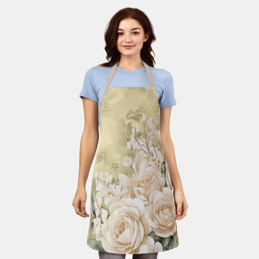 Elegante pastel Waterverf Flowers Schort (Gedragen)