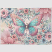 Elegante Pastel Waterverf Vlinders Decoupage Tissuepapier (Voorkant)