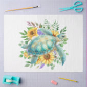 Elegante Pastel Waterverf Zee Turtle Decoupage Tissuepapier (Craft)