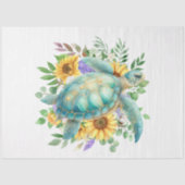 Elegante Pastel Waterverf Zee Turtle Decoupage Tissuepapier (Voorkant)