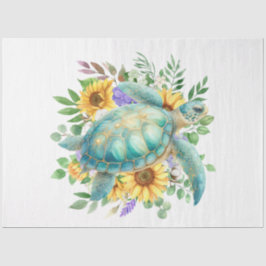 Elegante Pastel Waterverf Zee Turtle Decoupage Tissuepapier