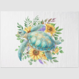 Elegante Pastel Waterverf Zee Turtle Decoupage Tissuepapier