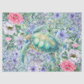 Elegante Pastel Waterverf Zee Turtle Decoupage Tissuepapier (Voorkant)