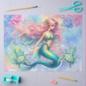 Elegante Pastel Waterverf Zeemeermin Decoupage Tissuepapier (Craft)