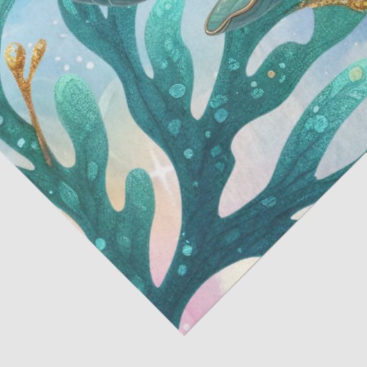 Elegante Pastel Waterverf Zeemeermin Decoupage Tissuepapier (Detail)